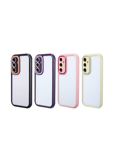 Zore Galaxy A34 Kılıf Kamera Korumalı Renkli Kenar Ve Çerçeve Tasarımlı Ogaa Vitamin Kapak-derin Mor