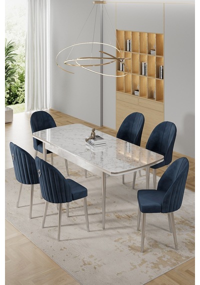 Canisa Rada Serisi 80x132 Açılabilir Lak Panel Beyaz Mermer Desen Masa 6 Antrasit Sandalye Krom Detay Masa Beyaz Mermer Desen Sandalye Antrasit Canisa Rada Serisi 80x132 Açılabilir Lak Panel Beyaz Mermer Desen Masa 6 Antrasit Sandalye Krom Detay Masa Beyaz Mermer Desen Sandalye Antrasit