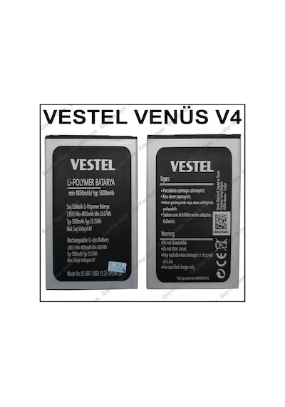 Vestel Uyumlu Venüs V4 Batarya Pil 5000Mah