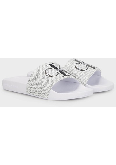 Calvin Klein Kadın Terlik Yw0yw01407 01w Beyaz-siyah Beyaz - Siyah
