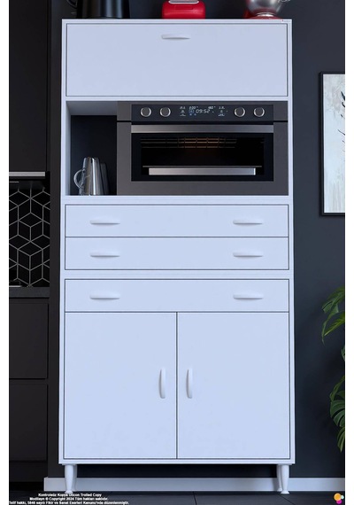 Vario 100 Cm Çok Amaçlı Mutfak Bakliyat Ve Kahve Köşesi Organizer Modülü- Fırın Uyumlu 100x194x32cm Beyaz Vario 100 Cm Çok Amaçlı Mutfak Bakliyat Ve Kahve Köşesi Organizer Modülü- Fırın Uyumlu 100x194x32cm Beyaz