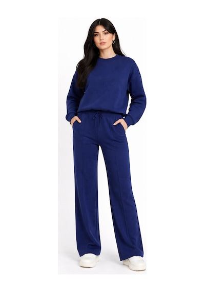 Balenbi Oversize Bisiklet Yaka Basic Modal Kadın Takım 1206 - Form Serisi Lacivert