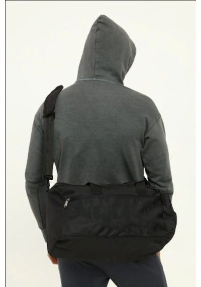 İcone Bag Rkek Fitness Gym Spor Çantası, Cepli Kamuflaj Baskılı Erkek Spor Çanta, Paraşüt Kumaş Siyah
