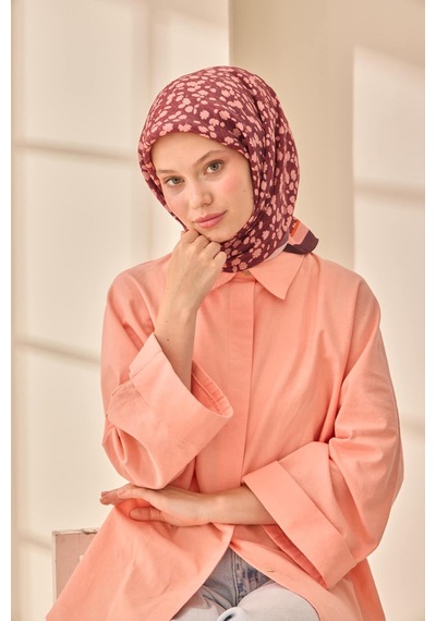 Silk Home Aura Eşarp 140005-21 Koyu Mor, Turuncu, Pudra Pembe