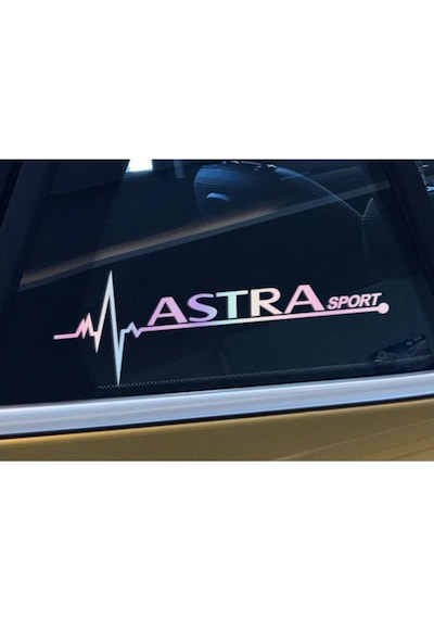 Opel Astra Yan Cam Sticker Oto Kapı 20 Cm X 7 Cm Renkli