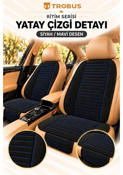 Trobus Ritim Hyundai H100 1994-2012 Baby Face 5'li Koltuk Minderi Siyah Mavi Desen
