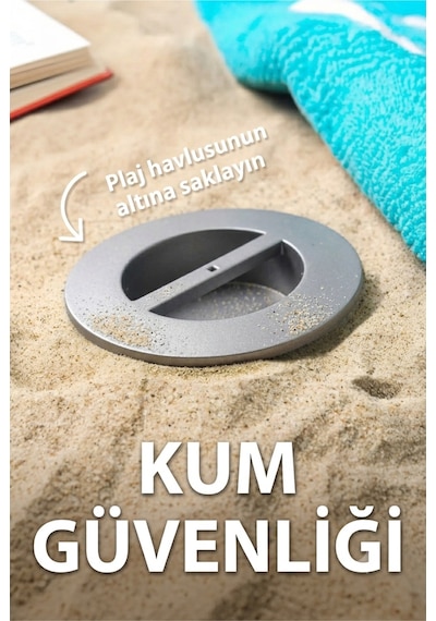 Plaj Kasası: Gizli, Derin Ve Güvenli - 30 X 15 Gri Gri