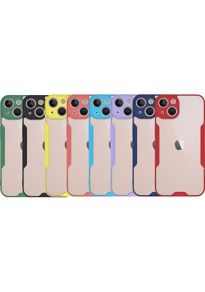 Apple Uyumlu  iPhone 13 ile Kapak Colorful Kamera Korumalı Silikon Kılıf