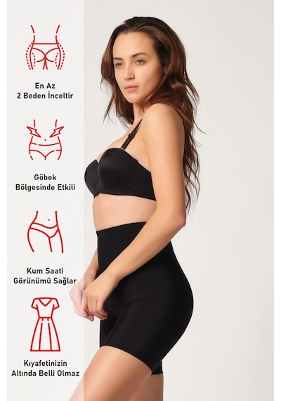 Siyah Mı Emay 2816 Yüksek Bel Boxer Lazer Korse Siyah