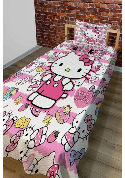 Dijital Baskı Hello Kitty Nevresim Takımı