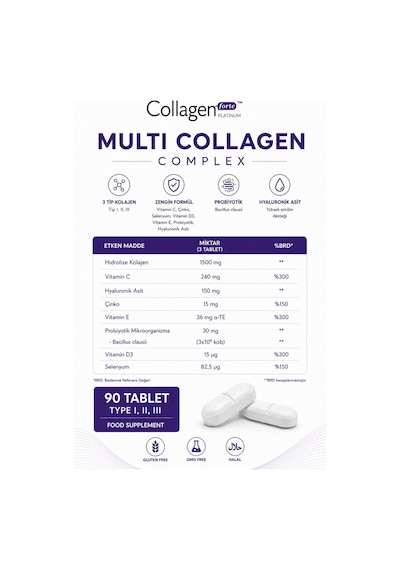 Collagen Forte Multi Collagen Complex 90 Tablet