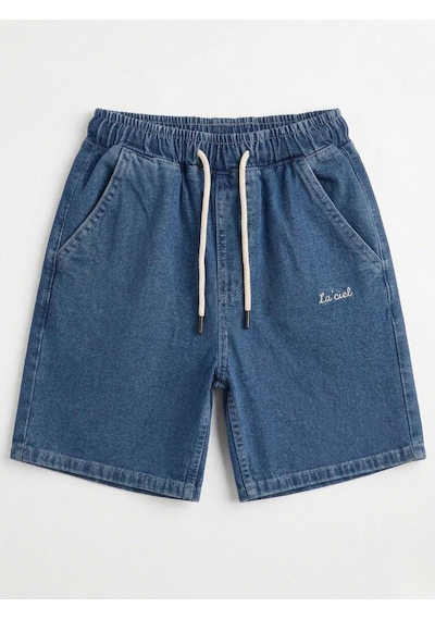 Baby Lory Kids Store Erkek Çocuk Yıkamalı Şort Kot Mavi
