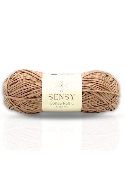 Sensy Premium Softee Raffia Yumuşak Rafya İpi Kağıt İpi El Örgü İpi Hobi İpi Supla İpi Çanta İpi Açık Kahverengi 059 Açık Kahve