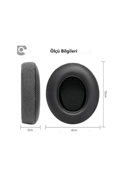 Beats Studio 2 Studio 3 Uyumlu Yumuşak Deri Örme Kumaş Karışımlı Kulaklık Sünger Yastığı Pedi Siyah Deri Kumaş