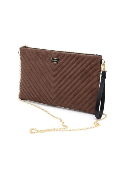 Silver Polo Sp1034 Kadın Portföy & Clutch Kapitone V Süet Kahve-süet Kahve