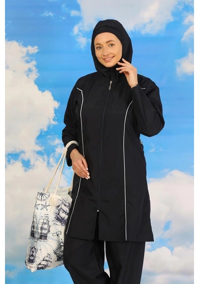 Najmaddin.com Beru Kadın Tam Tesettür Lacivert Mayo