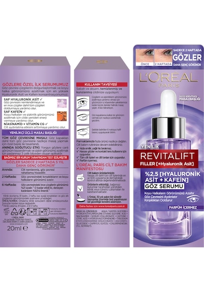 L'Oreal Paris Revitalift Filler Göz Serumu 20 ML
