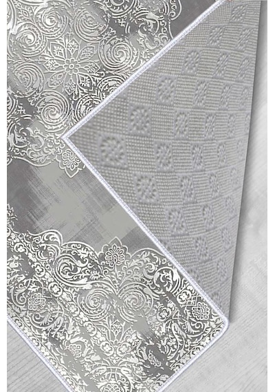 Rovigo Home Dijital Baskı Yıkanabilir Kaymaz Taban Salon Halısı Rvg0463 Gri