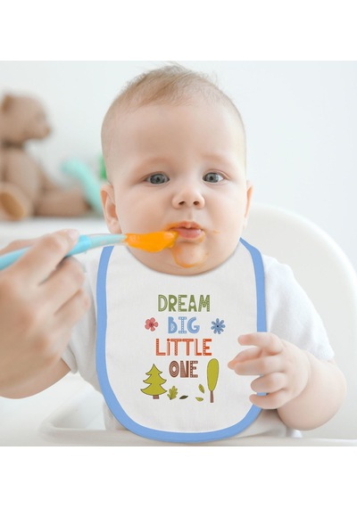 Bk Kids Big Little One Tasarımlı Mavi Bebek Mama Önlüğü Mavi