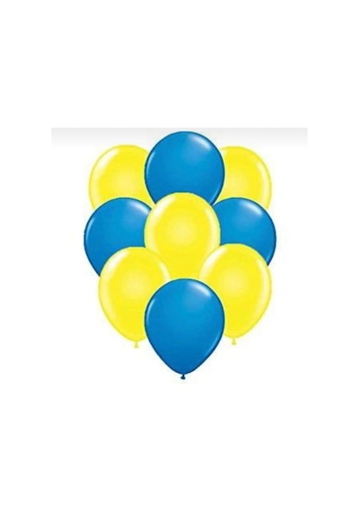 Koyu Mavi Sarı Pastel 12 İnç Balon 10 Adet Mavi Sarı Mavi Sarı