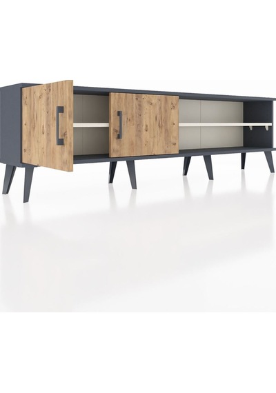 Arges Tv Ünitesi 2 Raflı 2 Kapaklı 176x30x51 Antrasit-çam/aytaşı Atlas Çam/aytası Arges Tv Ünitesi 2 Raflı 2 Kapaklı 176x30x51 Antrasit-çam/aytaşı Atlas Çam/aytası
