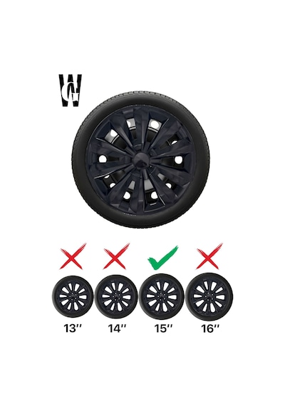Honda Civic 15 İnç Jant Kapağı 4 Adet Siyah S109