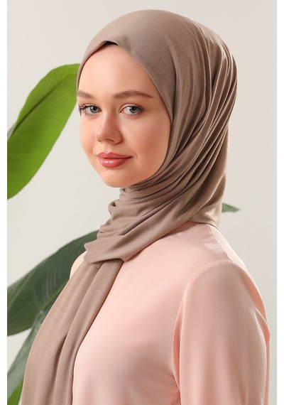 Melodi Scarf Tesettür Penye Şal Bej BEj