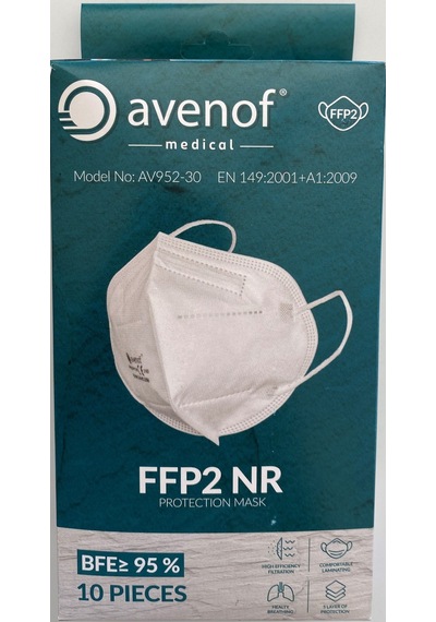 Avenof 5 Katlı Ffp2 N95 Maske 5 x 10'lu