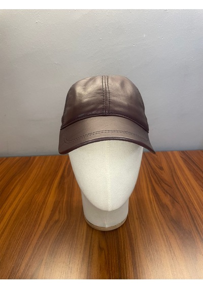 %100 Deri Unisex Standart Kalıp Cap Şapka Bordo