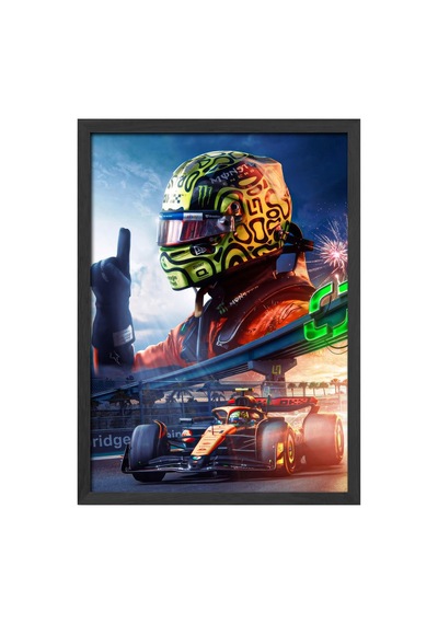 Formula 1 Ferrari Siyah Ahşap Çerçeveli Poster, Dekoratif Araba Duvar Tablosu