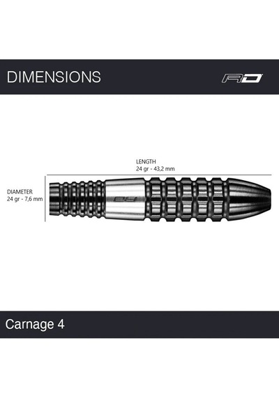 Red Dragon Carnage 4 % 90 Tungsten Çelik Uçlu Dart Oku