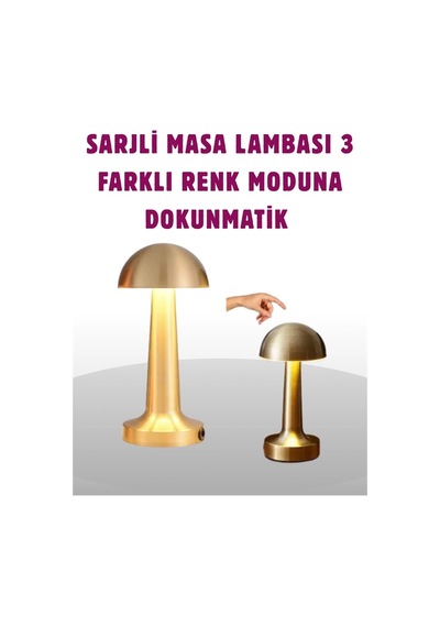 Taşınabilir Dokunmatik Led Lamba - Sıcak & Soğuk Işık Ayarı Çok Renkli