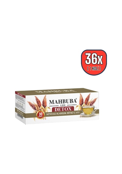 Mahbuba Kinoalı Karışık Detox Diyet Glutensiz Form Bitki Çayı 1 Aylık - 30 Kullanım Net 60gr X 3