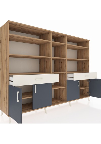 Hyperion Dolap 12 Raflı 2 Çekmeceli 4 Kapaklı 220x44x163 Çam-antr Çam-antrasit/aytaşı Hyperion Dolap 12 Raflı 2 Çekmeceli 4 Kapaklı 220x44x163 Çam-antr Çam-antrasit/aytaşı