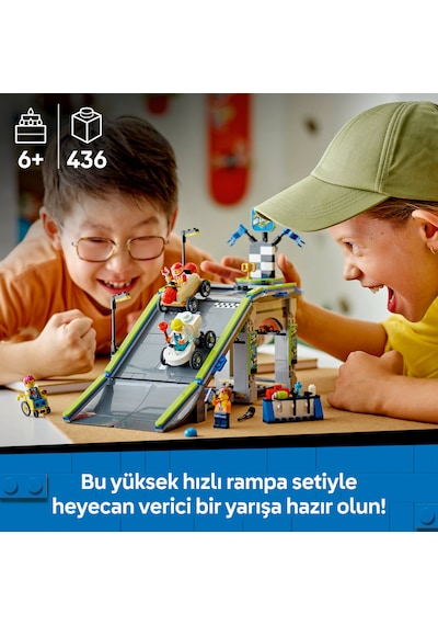 LEGO® City Senin Kuralların: Yarış Arabası Rampa Parçası 60460 - 6 Yaş ve Üzeri Çocuklar için Yaratıcı Oyuncak Yapım Seti (436P)