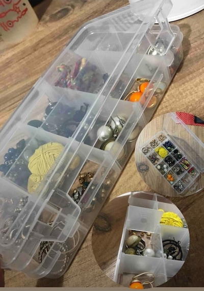 2 Adet Şeffaf 15 Bölmeli Ayarlanabilir Takı Kutusu Kolye Yüzük Kapaklı Organizer Plastik Beyaz Diğer
