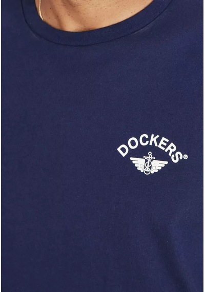 Dockers Erkek Minimalist T-shirt - Kısa Kol Yuvarlak Yaka Günlük Mavi