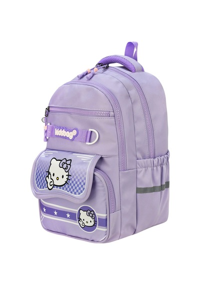 Hello Kitty Baskılı Ortopedik Su Geçirmez Ultra Lüx Okul Çantası Termal Beslenme Ve Kalemlik Mor