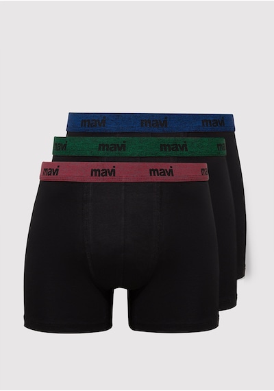 Mavi - 3Lü Siyah Basic Boxer Seti 0911408-85585