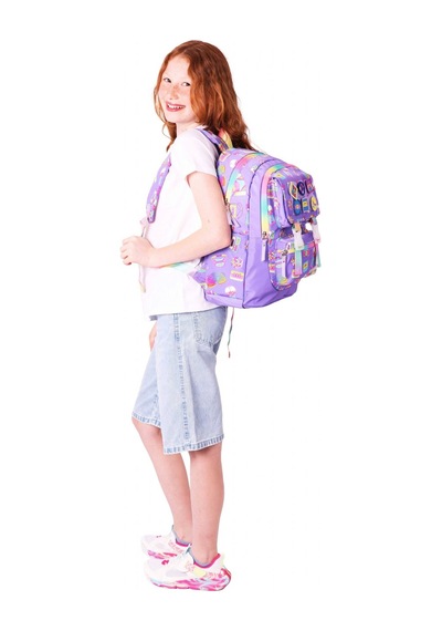 Kaukko Kids Kız Çocuk Armalı Hobi Desenli İlkokul Okul Sırt Çantası Dört Bölmeli - Mor - L5238 Mor Kaukko Kids Kız Çocuk Armalı Hobi Desenli İlkokul Okul Sırt Çantası Dört Bölmeli - Mor - L5238 Mor