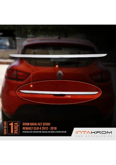intakrom Renault Clio 4 Krom Bagaj Alt Çıtası 2012 ve Üzeri - Hb