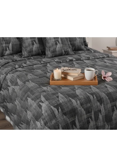 Berru Geometrik 4 Parça Gri Pike Takımı 240 X 260 Cm Gri
