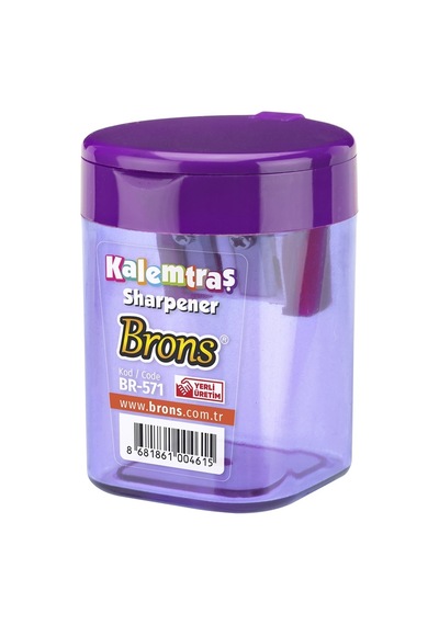 Brons Plastik Kutulu Çiftli Kalemtraş Br-571
