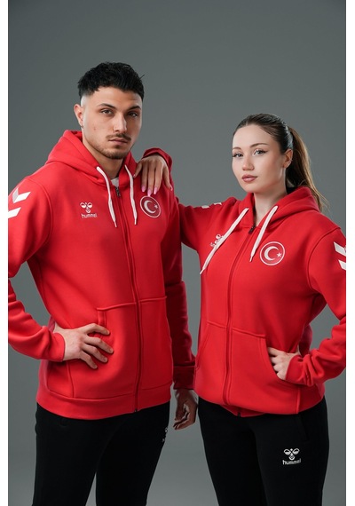 Hummel Armin Milli Takım Pamuklu Eşofman Üstü Kırmızı