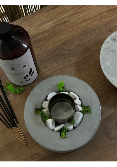 Dekoratif Bio-fire V2 Beton Masaüstü Şömine + 1 Lt Bio-ethanol Yakıt