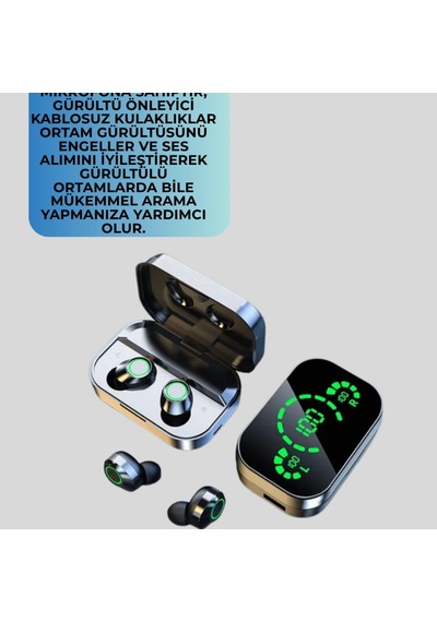 Kablosuz Kulak İçi Bluetooth Kulaklık Dokunmatik Kontrol Ve Led Şarj Ekranı 00