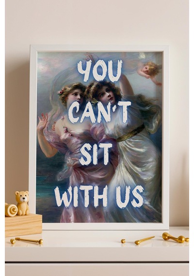 Saturn You Cant Sit With Us Çerçeveli Tablo Klasik Portre Güzellik Salonu Dekoru Altered Art
