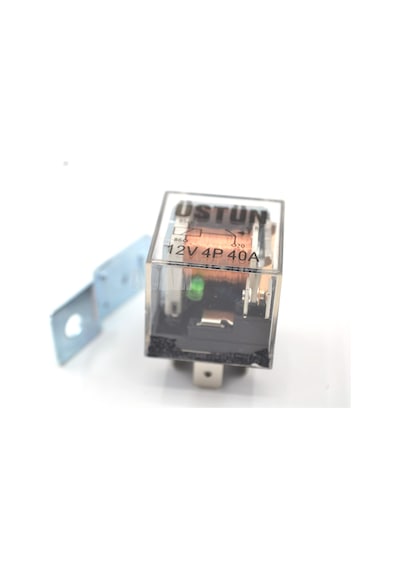 Mini Röle Şeffaf 12V 40A 4P Ledli Üstün