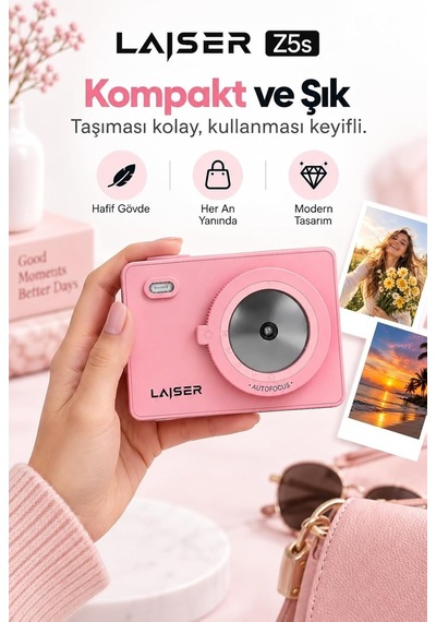 Z5s İnstant Kamera Ve Fotoğraf Yazıcısı - Şipşak Fotoğraf Makinesi - Pink