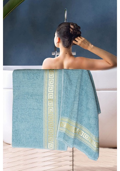 2 Parça Banyo Havlu Seti Helen %100 Pamuklu 70x140 Cm Yeşil